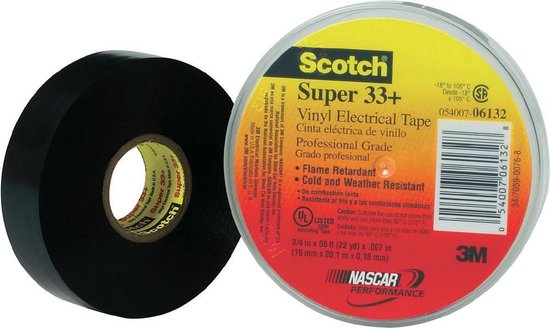 3M Scotch Super 33+ Vinyl Electrical Tape | 1x36yd, Black, 7 Mil, Weatherproof