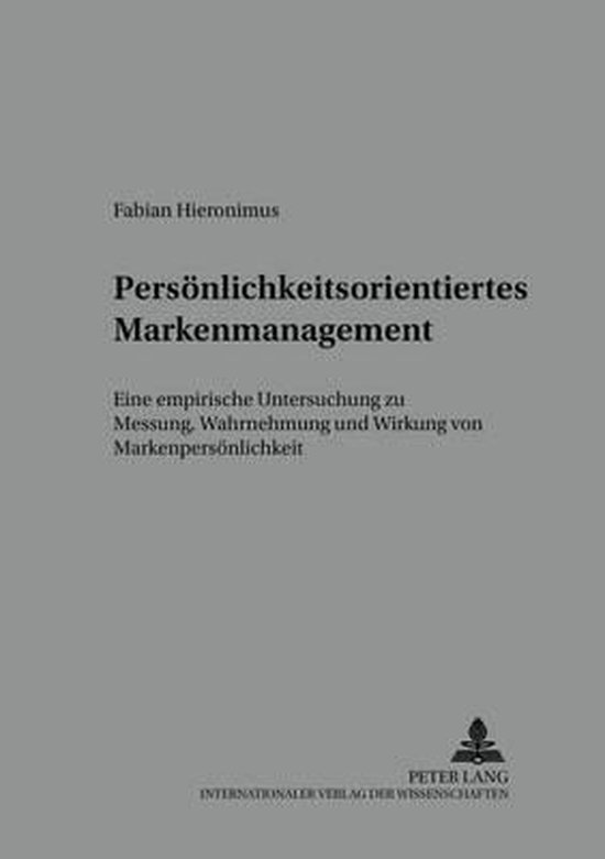 Persönlichkeitsorientiertes Markenmanagement - cover