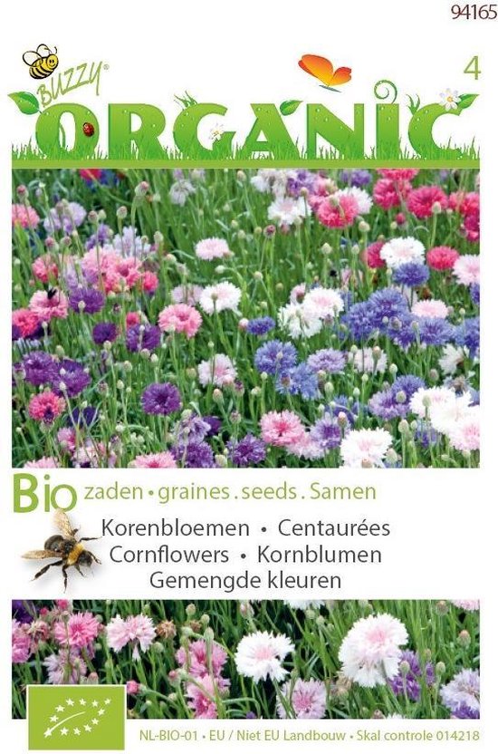 Buzzy® Organic Centaurea, Korenbloem gemengd (BIO)