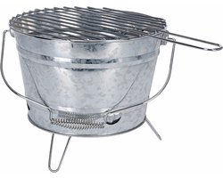 BBQ Emmer - Houtskool Tafelmodel met Grill - Ø33 x 15 cm - Metaal