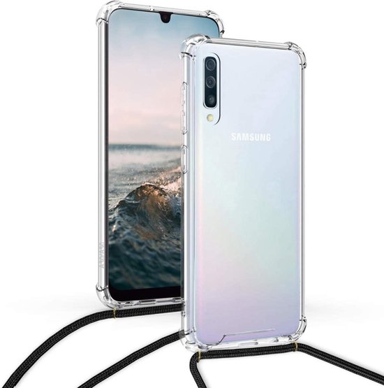 Coque Samsung Galaxy A50 avec cordon transparent Siliconen Zwart – coque  arrière A50 –... | bol