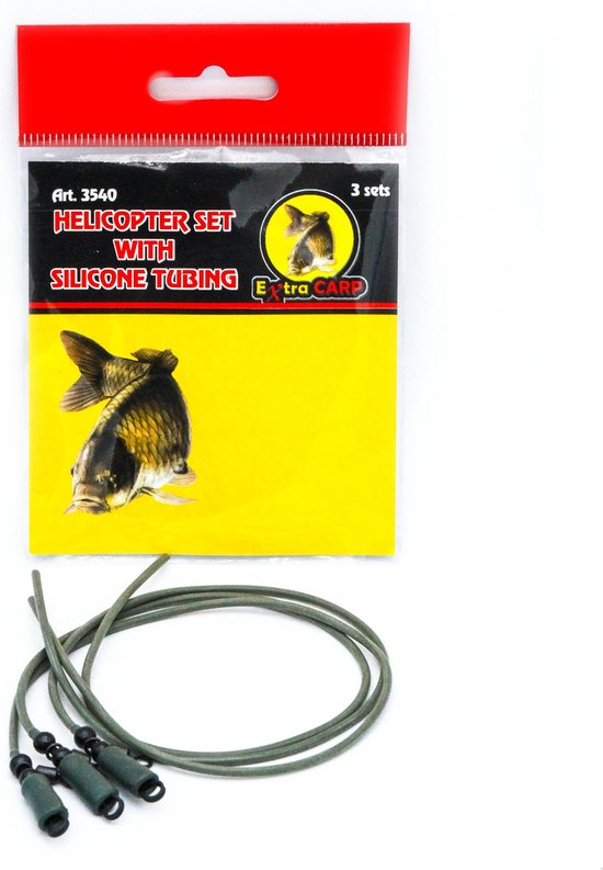 Helicopter set with Silicone Tubing - 3 sets - kant-en-klare helikopter rig set - Karper onderlijn - Rigmateriaal van Tunturun — afbeelding 2