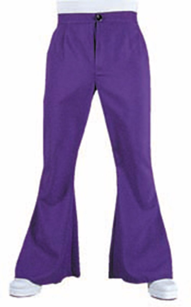 Jaren 80 & 90 Kostuum | Barry White Soul Broek Wijde Pijpen Paars Man | Small | Carnaval kostuum | Verkleedkleding