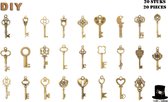 Bob Online ™ - 20 Stuks – Mini - Gemengde Ontwerpen – Vintage Sleutels – Vintage Decoratie Sleutels – Diverse Mini Oude Sleutels – Antieke Sleutels Zink Legering – Sleutel Charms – Doe-het-zelf Antieke Sleutels – Mini Vintage Keys – DIY Antique Keys