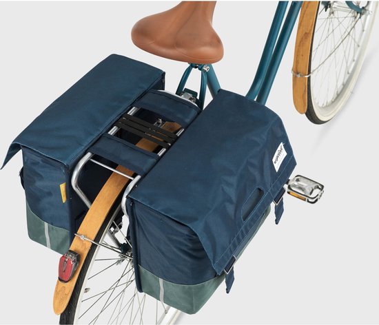 Gerecyclede dubbele fietstas Urban Proof 40 liter - blauw/groen van Urban Proof — afbeelding 3