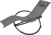 Polaza® Ligstoel - Schommelstoel - Luxe Ligstoel - Loungestoel - Stoel voor Buiten - Strandstoel - Grijs