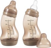 Difrax Babyfles 170 ml Natural - S-fles - Anti-Colic - Lichtbruin - 2 stuks