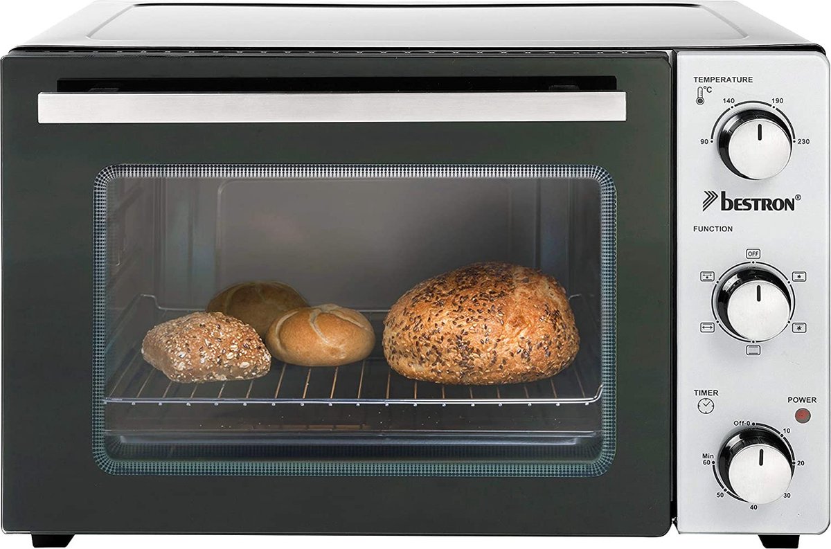 Bestron Vrijstaande oven AOV31PS - Bakoven 1500W - 31L - 6 programma's - RVS/Zwart - 5 jaar garantie – foto 6