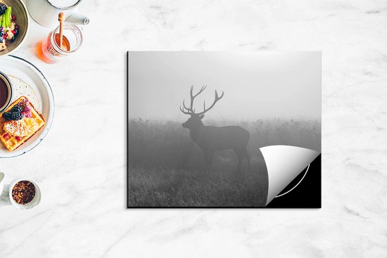 Chefcare Inductie Beschermer Hert tijdens de Mist - Zwart Wit - 65x55 cm - Afdekplaat Inductie - Kookplaat Beschermer - Inductie Mat