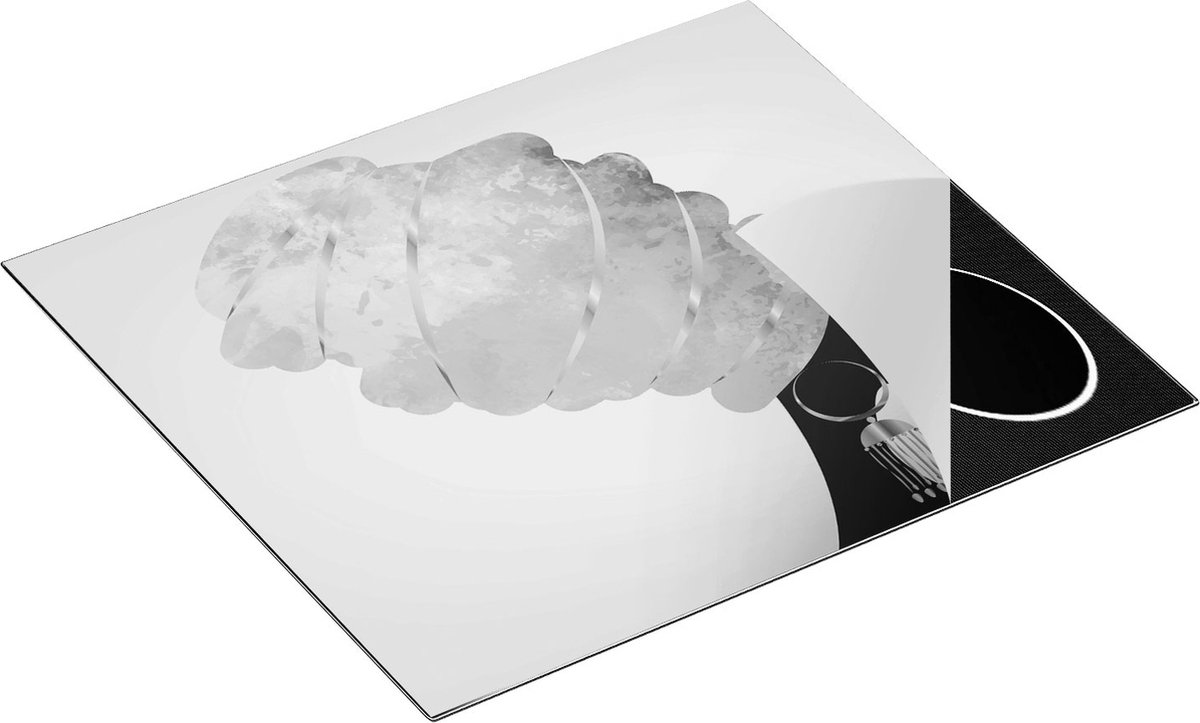 Chefcare Inductie Beschermer Afrikaanse Vrouw met Gouden Tulband - Zwart Wit - 59x51 cm - Afdekplaat Inductie - Kookplaat Beschermer - Inductie Mat