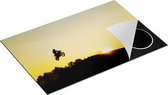 Chefcare Inductie Beschermer Silhouet van een Motorcross bij Zonsondergang - 80x52 cm - Afdekplaat Inductie - Kookplaat Beschermer - Inductie Mat