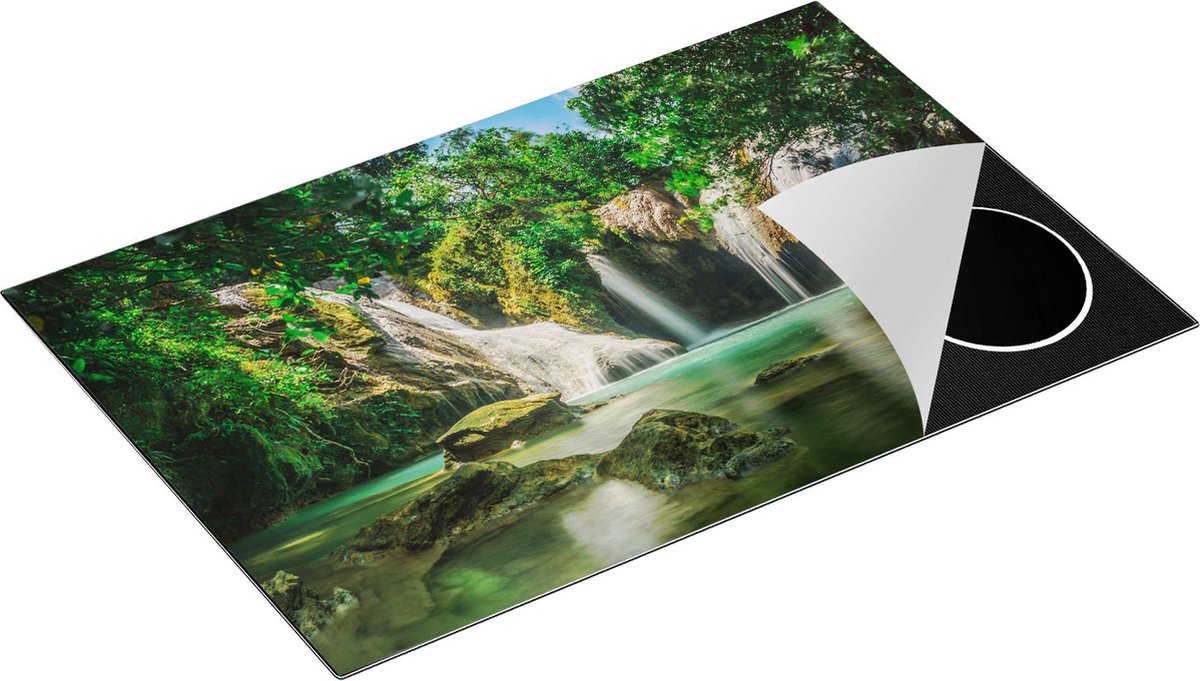 Chefcare Inductie Beschermer Tropische Waterval - 80x55 cm - Afdekplaat Inductie - Kookplaat Beschermer - Inductie Mat