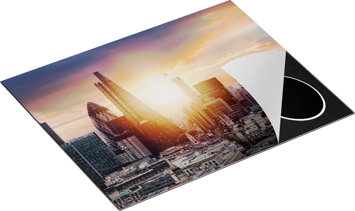 Chefcare Inductie Beschermer Londen Stad bij Zonsopgang - 65x50 cm - Afdekplaat Inductie - Kookplaat Beschermer - Inductie Mat