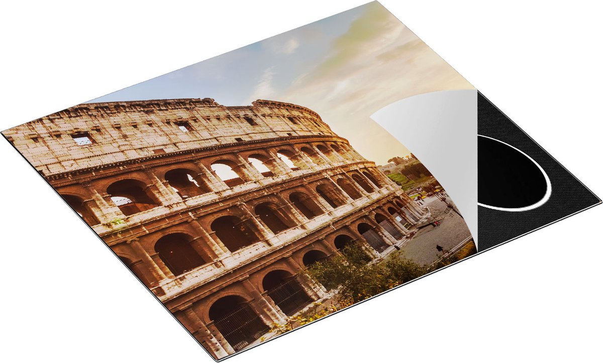 Chefcare Inductie Beschermer Colosseum bij Zonsondergang in Italïe - 60x55 cm - Afdekplaat Inductie - Kookplaat Beschermer - Inductie Mat