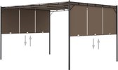 vidaXL Tonnelle de jardin avec rideau latéral 4 x 3 x 2,25 m Taupe