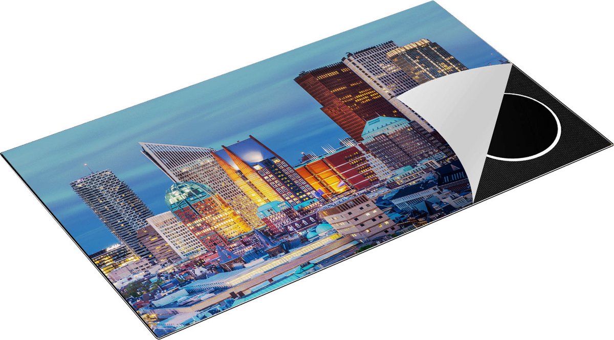 Chefcare Inductie Beschermer Den Haag Skyline met Wolkenkrabbers - 90x50 cm - Afdekplaat Inductie - Kookplaat Beschermer - Inductie Mat