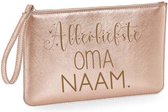 Toilettas leerlook cadeau allerliefste oma met naam-rose gold-cadeau kerst-verjaardag-moederdag