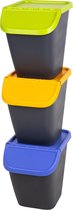 BRANQ - Afvalbakken - Set van 3 afvalscheidingsmanden 3x23L -  Pelican Prullenbak