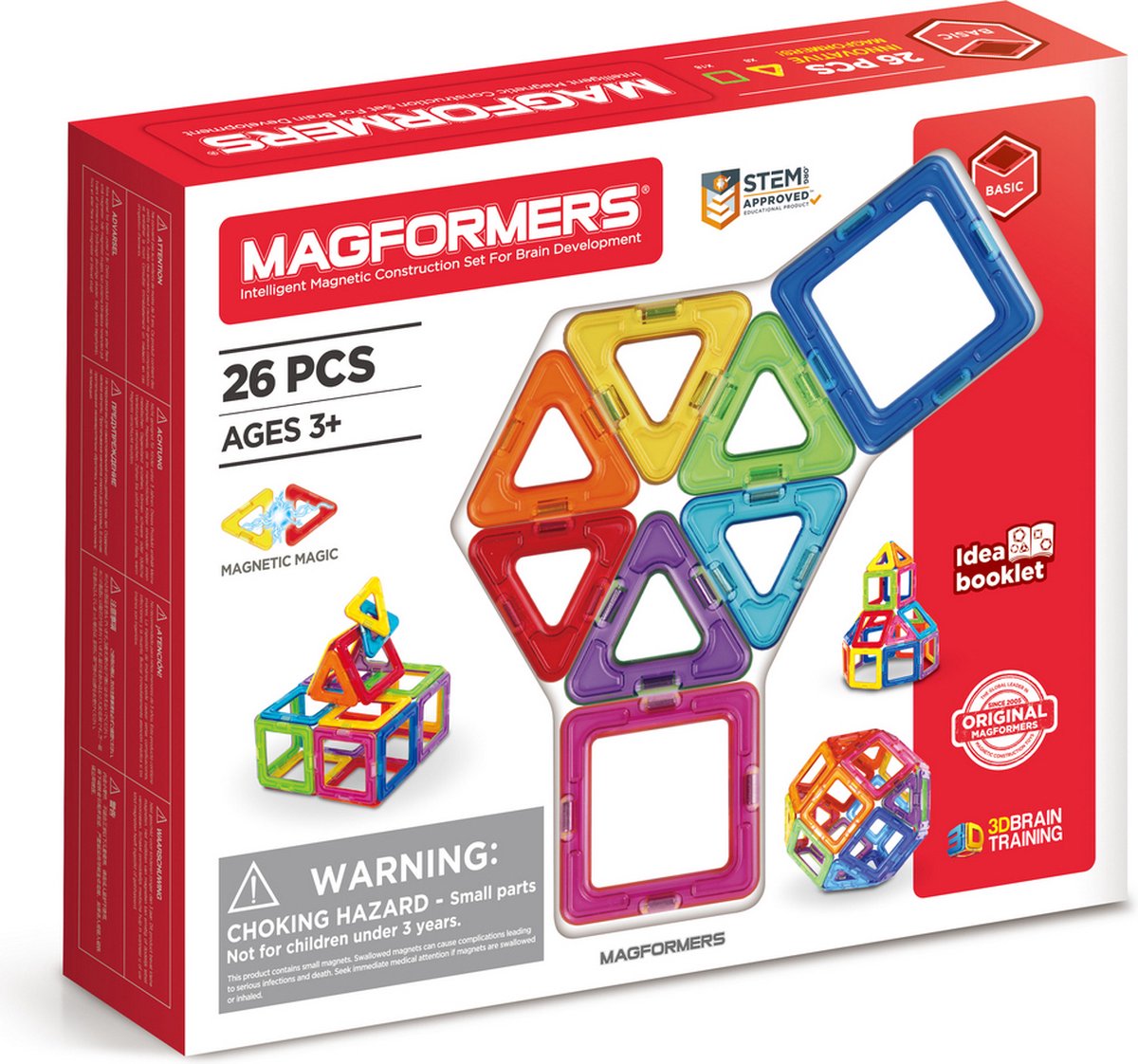 Magformers Basic Set Line- bouwset 26 stuks- magnetisch speelgoed- speelgoed 3,4,5,6,7 jaar jongens en meisjes– Montessori speelgoed- educatief speelgoed- constructie speelgoed
