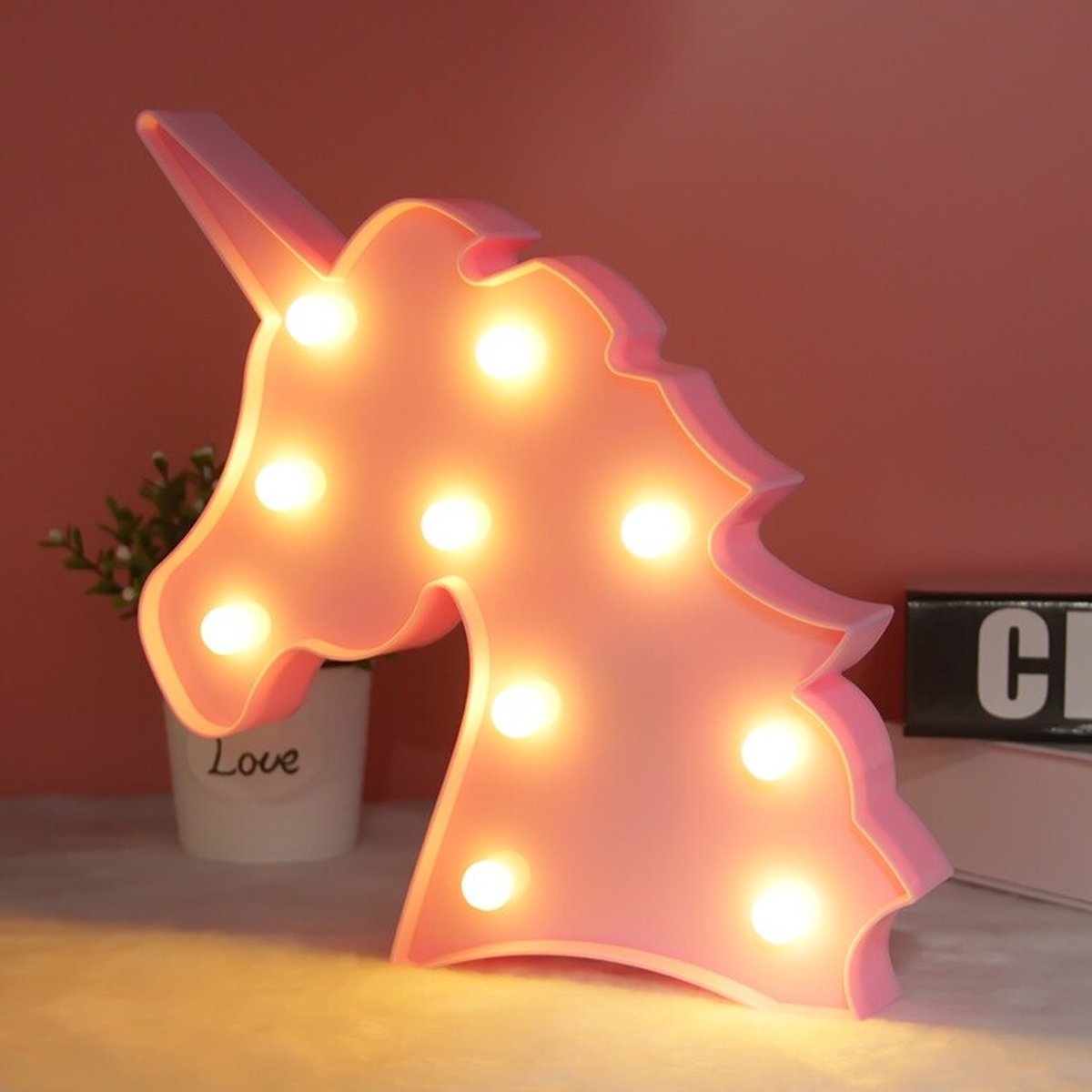 Luminous Luxury Nachtlamp Unicorn Roze 31.5*23cm Kinderkamer Slaapkamer Kerst Kerstcadeau