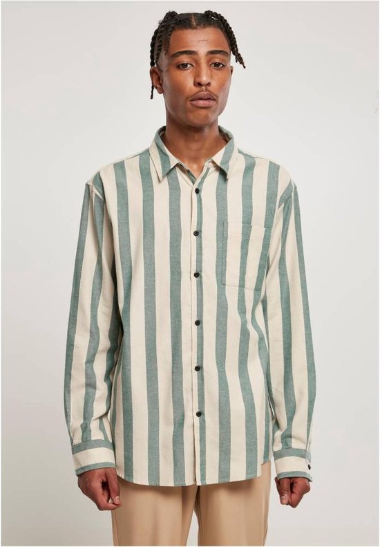 Urban Classics - Striped greenlancer/softseagrass Overhemd - 5XL - Groen