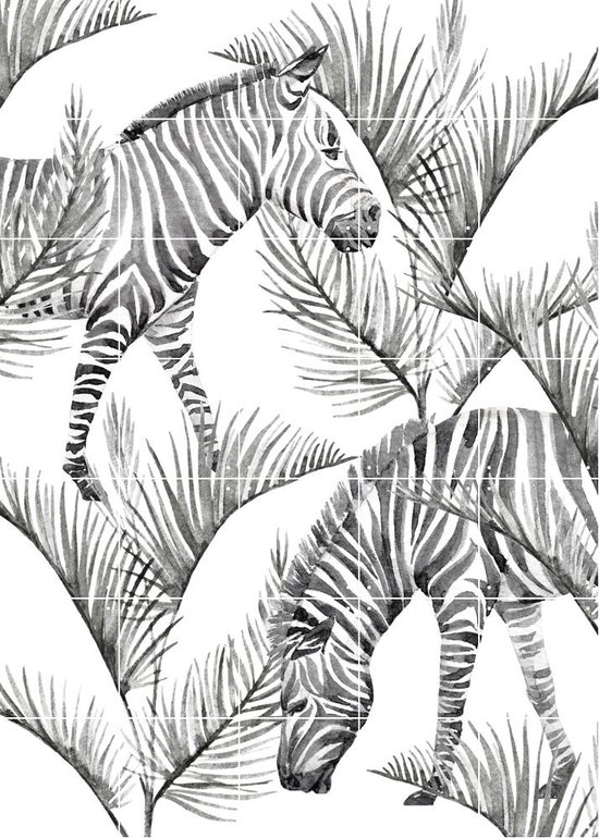IXXI Zebra Palm - Wanddecoratie - Dieren en insecten - 100 x 140 cm