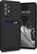 Coque kwmobile pour Samsung Galaxy A52 / A52 5G / A52s 5G - Coque pour téléphone avec porte-cartes - Coque pour smartphone en noir
