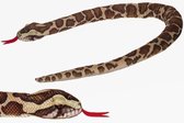 Pluche gevlekte Birmese python knuffel 150 cm - Slangen reptielen knuffels - Speelgoed voor kinderen