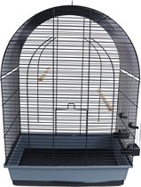Bol.com Interzoo - Vogelkooi - Lusi 3 - Kleur: zwart/grijs - Afmetingen: 54×34x75 cm. aanbieding
