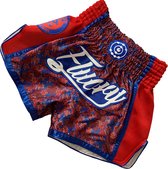Fluory Muay Thai Shorts Kickboxing Square Colors Rood maat XL