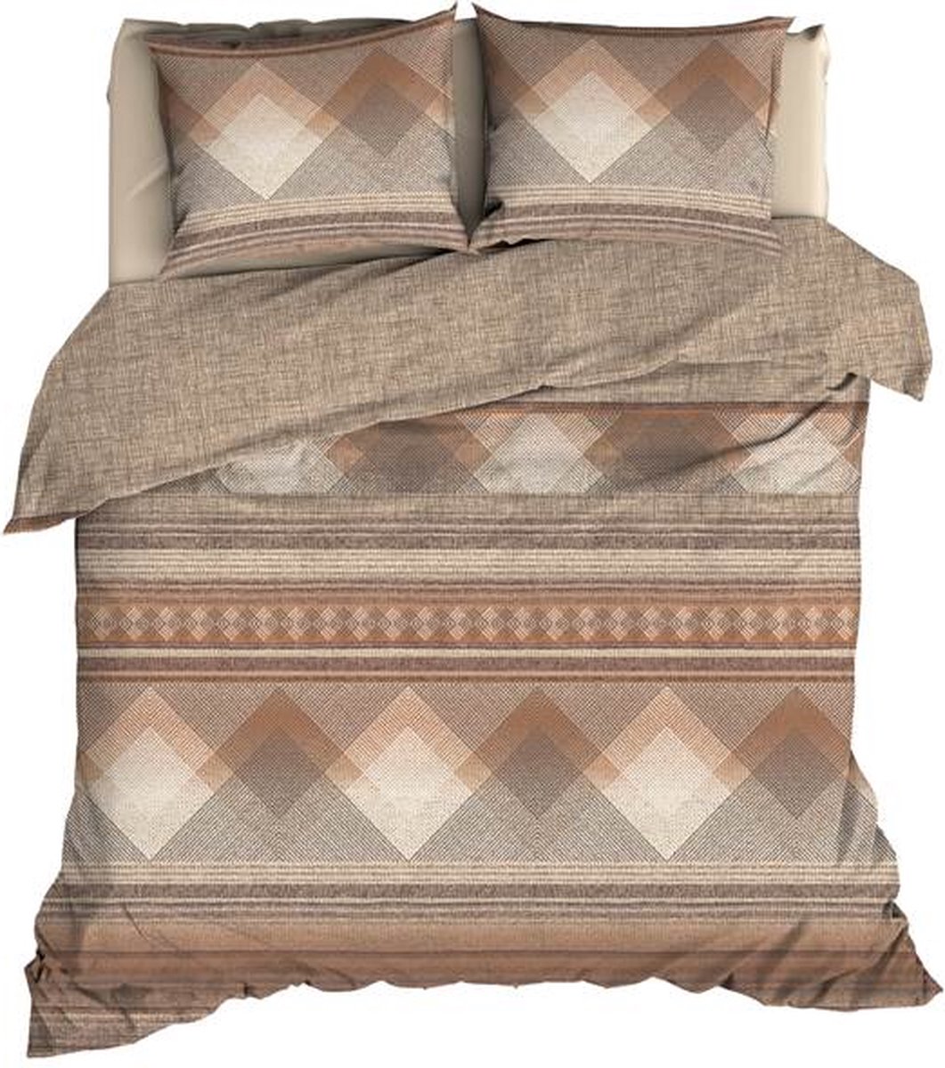 Satin d'Or Courban Dekbedovertrek - Tweepersoons - 2-persoons (200x200/220 cm + 2 slopen) - Terra