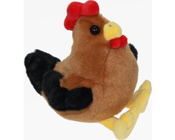 Cornelissen Knuffel kip/haan - 15 cm - pluche - knuffelkip - knuffelhaan - knuffeldier - boerderij dieren knuffels