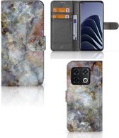 GSM Hoesje OnePlus 10 Pro Book Cover Marmer Grijs