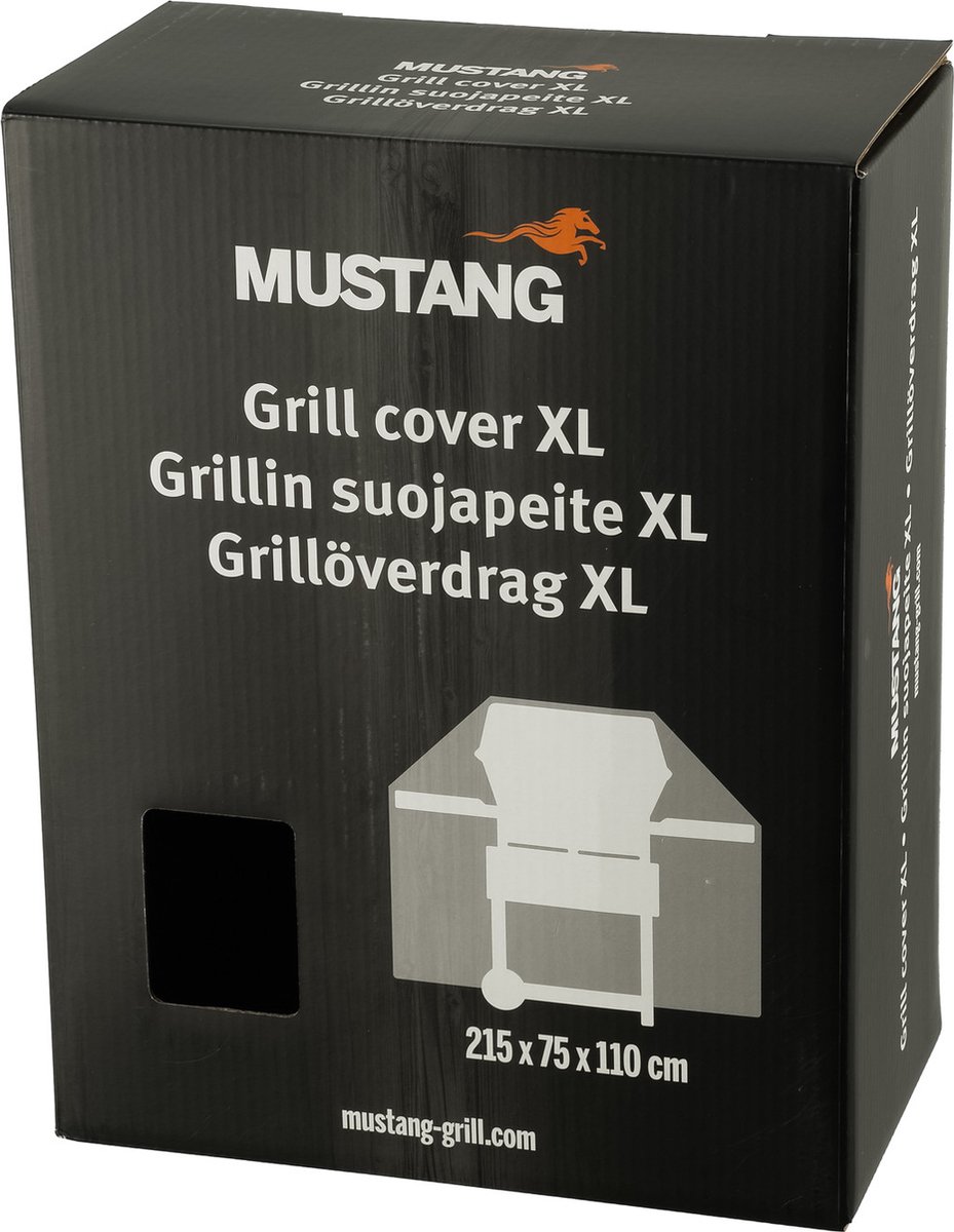 Mustang beschermhoes XL 215 x 75 x 110 cm - Zwart - UV-beschermd - Polyesterweefsel