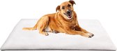 VITAZOO Couverture pour chien de différentes tailles et couleurs, isolée et légèrement rembourrée, également pour les chats, idéale pour transporter et emporter avec vous, fond antidérapant (100x70cm, blanc)