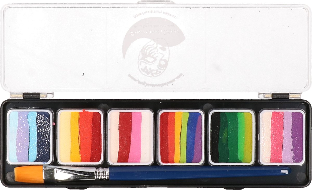 Verschillende kleuren schminkpalet - met penseel - kinderen/volwassenen — afbeelding 3