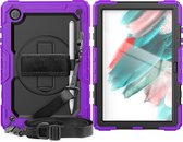 Case2go - Étui pour Tablette pour Samsung Galaxy Tab A8 (2021) - 10,5 Pouces - Heavy Duty Robuste avec Protecteur d'Écran Intégré et Bandoulière - Violet