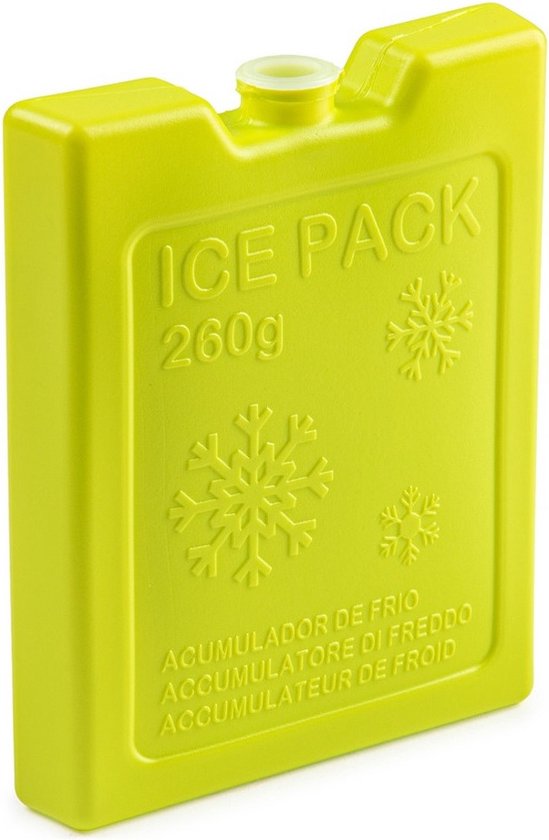 2x stuks 260 grams koelelementen 13 x 10.5 x 2 cm groen plastic van Orange85 — afbeelding 2