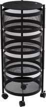 Bol.com 5Five Zwarte trolley met draaibare manden aanbieding