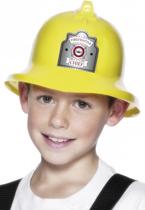 Gele brandweerhelm voor kinderen