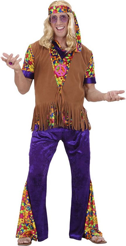Bruin hippie vest met franjes en hoofdband voor mannen - Volwassenen  kostuums | bol.com