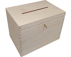 Enveloppenkist met slotje rechthoek - Laag model - Ideaal voor het ontvangen van omslagen op huwelijksfeesten, lentefeest, communie, ...
