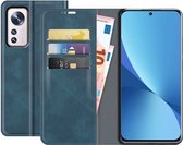 Xiaomi 12X/12 Bookcase hoesje - Just in Case - Effen Blauw - Kunstleer
