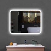 Summerlight - Miroir de salle de bain - Rectangle - 80x60 cm - Miroir chauffant - Siècle des Lumières LED - Dimmable - Capteur tactile - Moderne