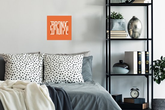 Illustration Bronx sur fond orange 30x30 cm