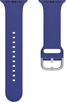 Siliconen bandje - geschikt voor Apple Watch Series 1/2/3/4/5/6/7/8/9/SE/SE 2 met case size 38 mm / 40 mm / 41 mm - blauw
