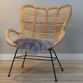 WOOOL® Schapenvacht Chairpad - IJslands Grijs (38x38cm) VIERKANT - Stoelkussen - 100% Echt - Eenzijdig