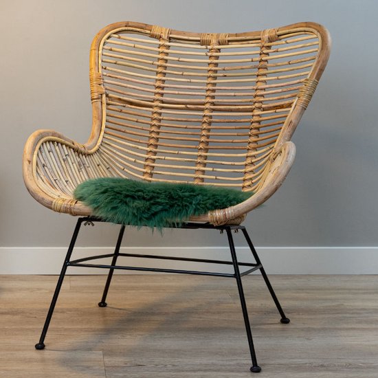 WOOOL® Schapenvacht Chairpad - Australisch Groen (38x38cm) VIERKANT - Stoelkussen - 100% Echt - Eenzijdig