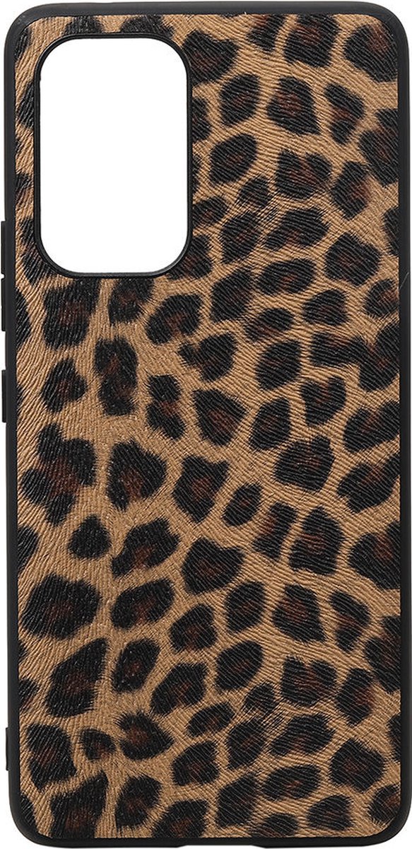 Shop4 - Samsung Galaxy A73 5G Hoesje - Harde Back Case Luipaard Bruin