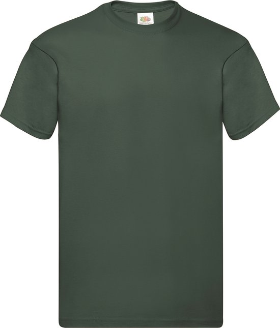 Donker Groen 2 Pack t-shirt Fruit of the Loom Original maat XL